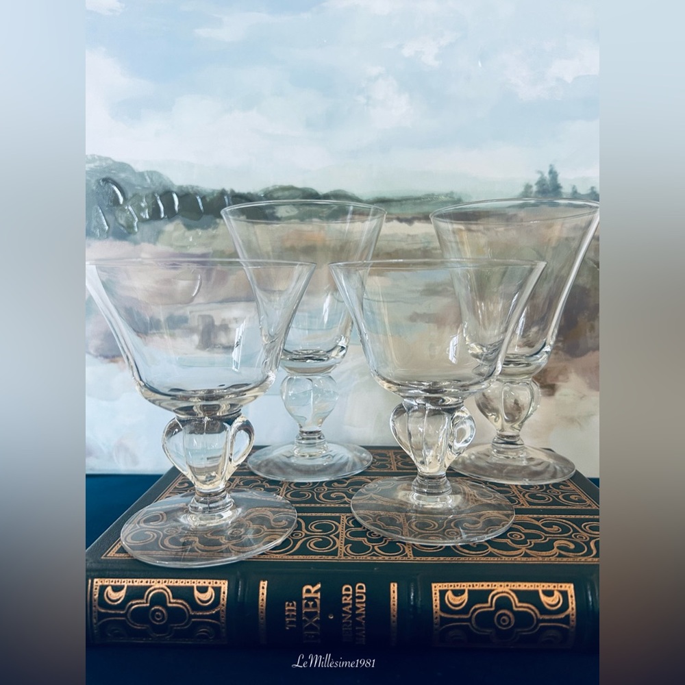 Vintage Set of 4 Swedish Crystal Skruf Glasses